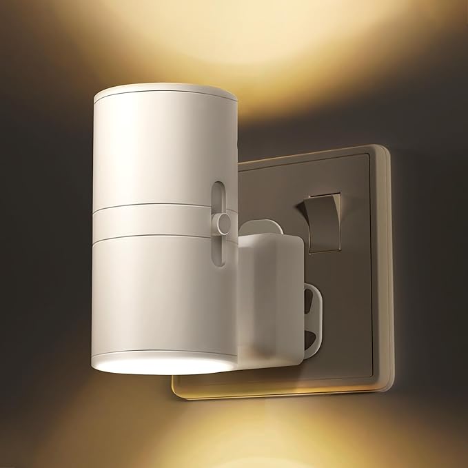 LOHAS-LED Night Light Plug in Wall,1 Pack, Modern Night Light with Dusk to Dawn Sensor, Adjustable Brightness 0-100LM, 3000K Warm White, Dimmable Nightlight for Hallway Bathroom Bedroom Stair Toddler