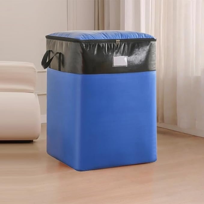 Extra Large Moving Bags with Strong Zippers and Carry Handles, Waterproof, Durable, Space Saving, Oversized Storage Bag for Moving Travel, Blue