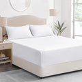 King Size Fitted Sheet Deep - White Kingsize Bed Sheet Extra Deep Pocket 16 inch (40 cm), Soft Brushed Microfiber Mattress Bottom Bedding Sheet, 150x200cm