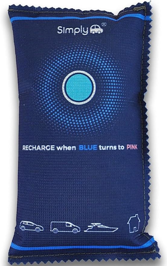 Simply Auto DEH003 Reusable Car Dehumidifier - Quick Drying suitable for Microwaving, Strong Absorption up to 40% of Weight in moisture, Eco-Friendly Granules, Unlimited Cycles (350g), Blue
