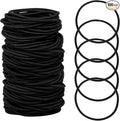 HXC 100pcs Black Elastic Hair Bands, Small Hair Bobbles For Women, 2mm Thin Hair Tie for Kids, Soft Hair Bands withou Metal, Elastic Ponytail Holder