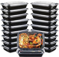 [20 Pack] Meal Prep Containers reusable 1 Compartment, Microwave, Freezers & Dishwashers Safe - BPA Free Reusable Food Storage Containers with Lids - Stackable Salad Lunch Box