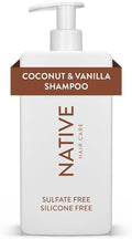 Native Shampoo for Men & Women - Silicone & Sulphate Free - Coconut & Vanilla Scent - Hydrating Shampoo - Give Dry Hair a Soft, Healthy Shine (487ml)