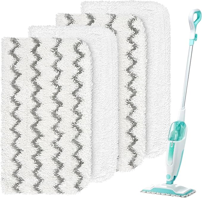 HOMEXCEL Reusable Steam Mop Replacement Pads for Shark Steam Mop S1000 S1000A S1000C S1000WM S1001C-Washable Microfiber Steam Mop Pads for All Hard Floors-4 Pack