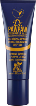 Dr.PAWPAW Overnight Lip Mask 10ml, Natural Hydrating Lip Treatment with Pawpaw Aloe Vera Olive Oil and Peptides, Vegan Balm to Smooth and Plump Lips Overnight