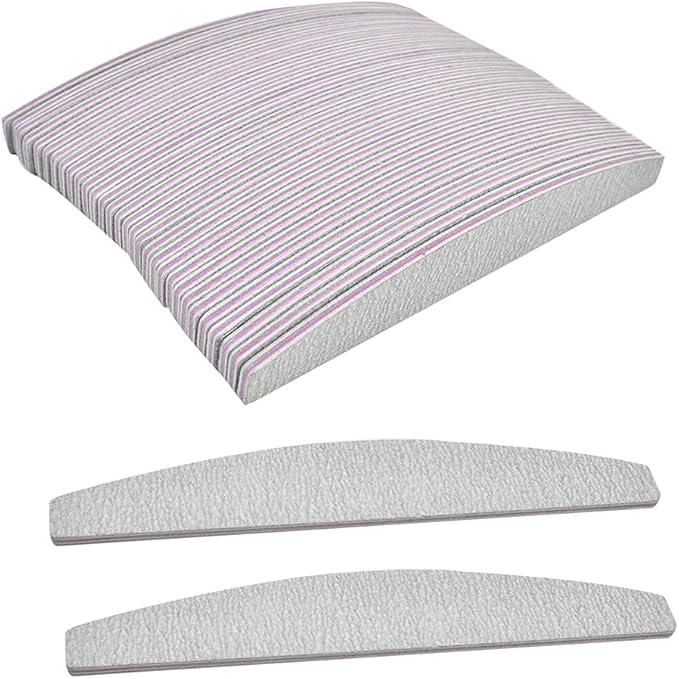 BUYGOO 50 Pcs Professional Nail Files 100/180 Grit Double Sided Emery Board Nail File Acrylic Gel Natural Nail Styling Tools Pet Grooming Tools for Home and Salon Use