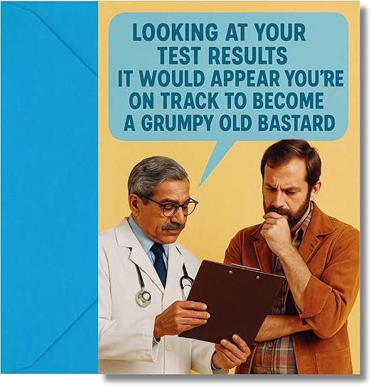 LimaLima Funny Birthday Cards for Men Rude Humour Grumpy Design Perfect for Husband Dad Male Friend