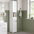 VASAGLE Tall Bathroom Cabinet, Slim Storage Cabinet, Narrow Cupboard, Bathroom Storage Unit, with a Drawer, Adjustable Shelves, 30 x 30 x 170 cm, White BBC560P31