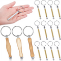 12pcs WoodTurning Keychain Kit Wood Turning Accessories Mandrel for Woodworking Gift B