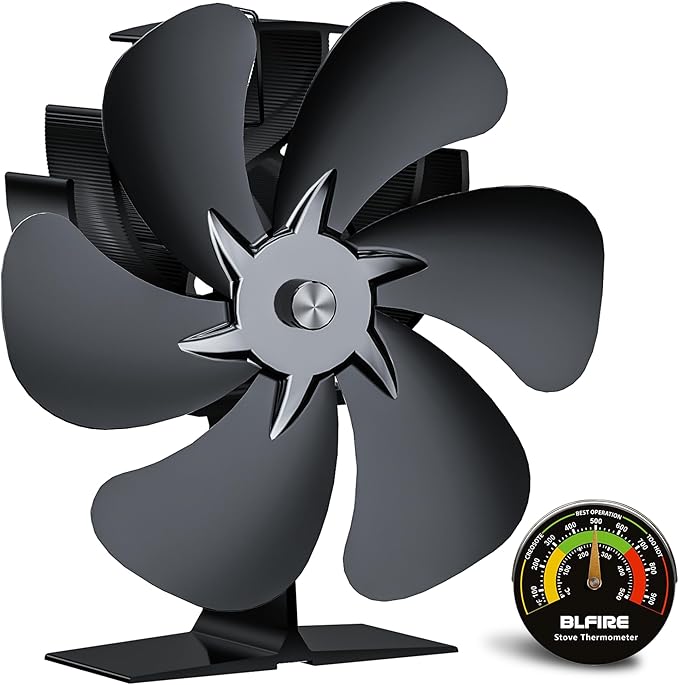 Log Burner Fan Heat Powered | Stove Fan for Wood Burner/Fireplace | Stove Accecories