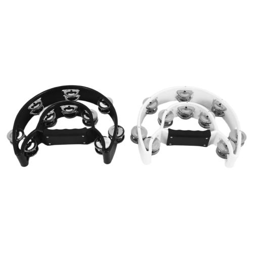 2Pack 10 Inch Double Row Tambourine for Adult,Half Moon Musical Tambou