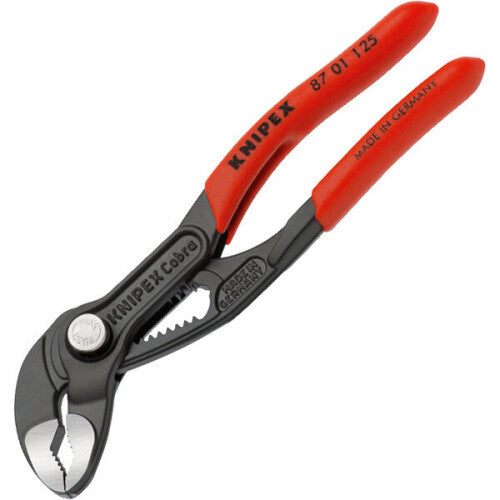Knipex 87 01 125 Cobra Hightech Water Pump Pliers, 125 mm, Self-Locking, Anti-Pinch, 61 HRC Teeth