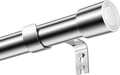 Curtain Pole with Brackets Fittings Set Window Poles Heavy Duty Door Curtain Poles for Bedroom, Living Room (Silver,84-150 cm/33-59 in)