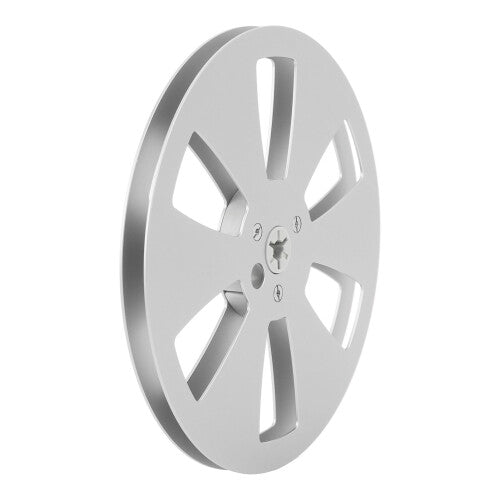 7 Inch Aluminum Alloy Empty Tape Reel for 1/4 Inch Tape, Silver Grey