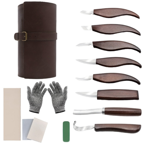 Handmade Wood Carving Engraving Knife Set Rasp Spoon Tool Kit Woodworking DIY 15pcs