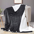 (Grey, King (200 x 240 cm)) Luxury Super Soft Sherpa Fleece Blanket Faux Fur Sofa Mink Warm Thick Reversible Throw