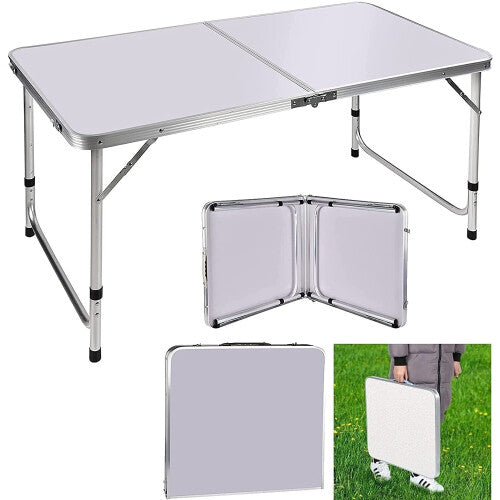 3FT Folding Table Camping Picnic Table Garden BBQ Party Table Adjustable Height