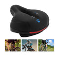 Wide Extra Comfy Gel Bicycle Saddle - Universal Fit, Breathable Cutout Seat with Steel Springs & Soft PU Leather Pad