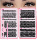 Lash Clusters Kit 30D+40D+50D+60D+80D+100D DIY Lash Extension Kit Russian D Curl Strip Eyelash Fluffy Volume Extensions 9-16mm Individual Cluster Lashes Bond and Seal Tweezers(30D-100D,Kit)
