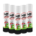 PRITT Glue Sticks (5 Pack, 11g) - 97% Natural Ingredients, Easy Hold Safe & Child-Friendly Glue Sticks for Home, School, Crafts, Office Supplies, Recyclable Quick-Drying Non-Toxic Strong Adhesive
