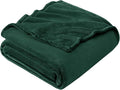 EHEYCIGA Fleece Blanket Dark Green Throws for Sofas Fluffy Warm Soft Blanket for Bed Settees Armchairs, Fit All Season, Single, 130x165cm