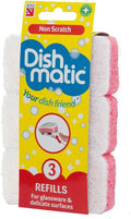 6x White Non-Scratch Dishmatic Refill Sponges from Caraselle