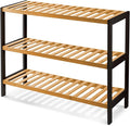 KEPLIN 3 Tier Natural Bamboo Shoe Rack Easy Assembly & Strong Design Stand Shelf Organiser Ideal for Corridor,Bedroom,Bathroom,Hallway & Small Spaces Large Capacity Up to 9 Pairs of Shoes(55x70x25cm)