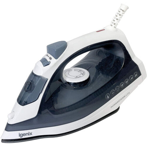 Igenix IG3116 PowerSteam Lite Vertical Steam Iron, Ceramic Non-Stick Soleplate, 220 ml Water Tank Capacity, 1600 W, Blue/White