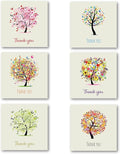 Thank You Cards Multipack of 24. Each Greeting Cards Pack includes 6 Tree designs. 115 x 115mm. Blank Inside. Envelopes included. Made in UK.