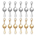 12 Pieces Locking Magnetic Jewelry Clasp Round Necklace Closures Bracelet Extender for Making