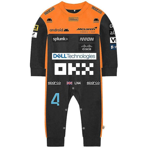 (WCLTY-201, 12M) Tib 2023 New Season  F1 Mclaren Baby Jumpsuit Formula One Team Racing Car Gulf Boy Girl Kids Romper Spring Cool Babies Clothes