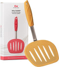 Kitchen Mama WALTZGRIP Platinum Silicone Pancake Spatula Turner: Heat-Resistant, Wide Slotted Tapered Head Stainless Steel Core. Durable, Dishwasher-Safe, Flipping Cooking Needs, Wok Use (Yellow)