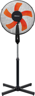Belaco Stand Fan Pedestal fan 16" Oscillating free stand fan Floor fan adjustable height Black & Oranage