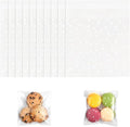 100Pcs Cellophane Bags - 10 x 10 cm, Self Adhesive Small Plastic Packaging Bags with White Dot, Clear Frosted Plastic Package for Sweet Cookie Chocolates Biscuit Candy