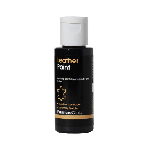Leather Paint - for Painting All Leathers: Footwear, Handbags, Clothing, etc. Flexible and Durable (Black, 50ml)