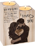 Valentines Gifts for Her,Wooden Heart-shaped Craft Candlestick Shelf,Valentines Day Gifts for Her Women,Anniversary Presents for Wife Girlfriend on Birthday Christmas
