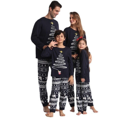 (  Navy Blue,   Mom-L) Family Matching Christmas Pyjamas Adult Kids Xmas Nightwear Pajamas Pjs Set
