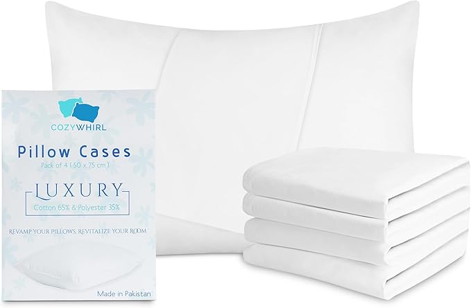 Derila Ergo Cooling Pillowcase, Size 56x36 cm, Bed Pillow Case with Zipped Closure, Blue (pillow not included)
