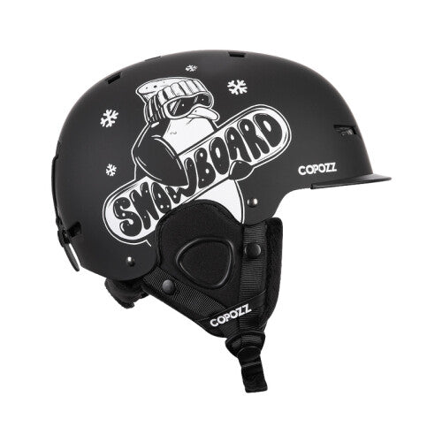 (M, Snowboard Penguin) New Unisex Ski Helmet Certificate Half-covered Anti-impact Skiing Helmet For Adult and Kids Snow Safety Snowboard