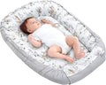 Medi Partners Baby Nest Pod for Newborn Babynest Sleep Bed - 100x60x15 Lounger Essentials 0-12 Months sleeping bilateral Cocoon 100% Cotton Waffle (Deer in leaves with grey Waffle)