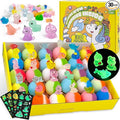 Bath Bombs for Kids with Toy Inside, 30 PCS Natrual and Organic Bubble Bath Bombs with Glow-in-The-Dark Surprise Inside, Perfect Handmade Birthday, Party, for Boys and Girls.