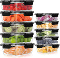 10 Pack Glass Meal Prep Containers, Airtight Glass Food Containers, Stackable Glass Food Storage Containers Set with Lids,BPA-Free, for Microwave, Oven, Freezer and Dishwasher