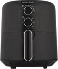 Hamilton Beach Air Fryer, SimpliFry, 4.2L, Manual Controls, 1300W, Adjustable Temperature, Adjustable Timer, 60 Min Timer, Energy Saving, Air Fry, Roast, Bake, Reheat, Black - HB4001