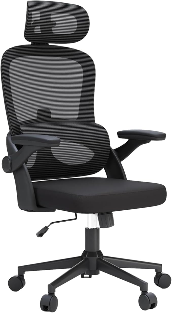 SIHOO M102C Ergonomic Mesh Office Chair, High Back desk chair with 3D Armrests, Up&Down Lumbar Support, Swivel Computer Task Chair, Black