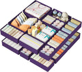 DIMJ Drawer Organizer Clothes 12 Pack - Foldable Baby Organizers and Storage & Dresser Organizer for Bedroom, Closet - Nursery Organization Dresser Dividers for underwear, Sock,Bra, Belt, Tie, Purple