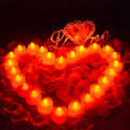 Homeleo 24 Pack Red Heart Shaped Candles Lights, Romantic Love LED Tealight Candle with 600 Pcs Silk Rose Petals for Valentines Day Decorations Wedding Table Centerpiece Decor Anniversary Party Favor