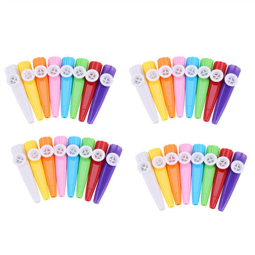 96 Pieces Plastic Kazoos 8 Colorful Musical Instrument, Good for Guitar, Ukulele, Violin (96 Pieces)