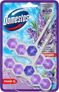 Domestos Power 5 Lavender Toilet Rim Blocks toilet freshener with a long-lasting fragrance clean and freshen for up to 300 flushes 2x 50 g