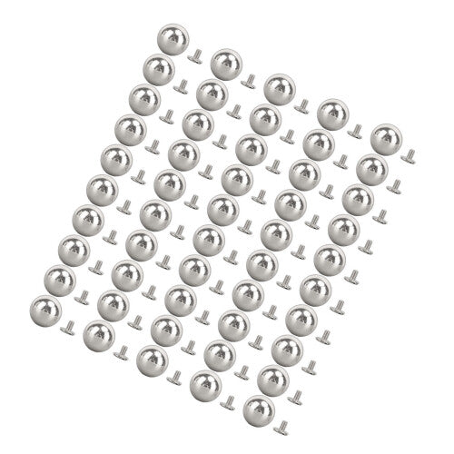 50 Sets 15mm Iron Ball Rivets & Studs for Leatherwork, Shoes & Handbags