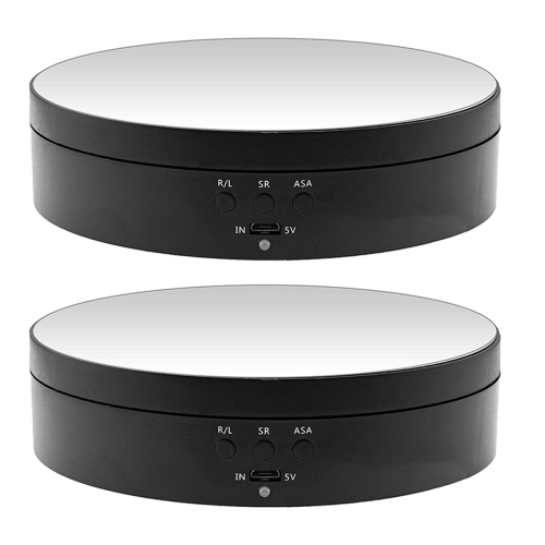 2X 360 Degree Motorized Rotating Mirrored Display Stand Turntable Show Case for Jewelry Take Photo Backdrop